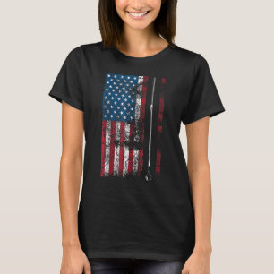 American Flag Billiard Stick Cute Table Game USA T-Shirt