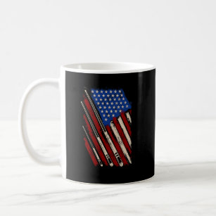 American Flag Billiard Stick Table Game USA Indepe Coffee Mug