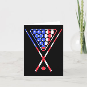 American Flag Billiards Pool Cue And Rack Design G Card