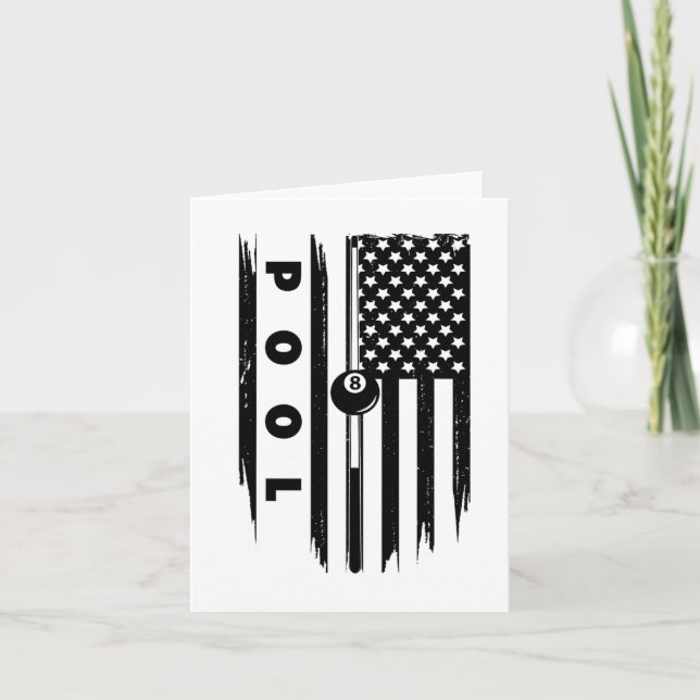 American Flag Billiards Pool Player Apparel - Bill Card (Front)
