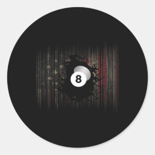 American Flag Billiards Pool Player Apparel - Bill Classic Round Sticker