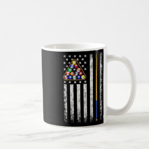 American Flag Billiards Vintage Pool Player Coffee Mug