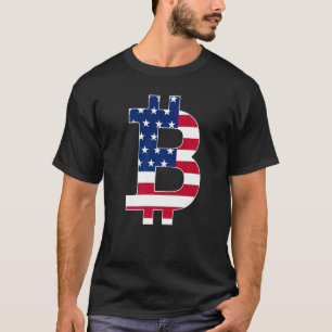 American Flag Bitcoin BTC Crypto Mens Saying T-Shirt