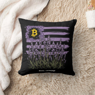 American Flag Bitcoin BTC Revolution Funny Crypto Cushion