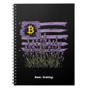 American Flag Bitcoin BTC Revolution Funny Crypto Notebook