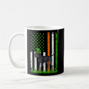 American Flag Black And Tan Coonhound Dog St Patr Coffee Mug