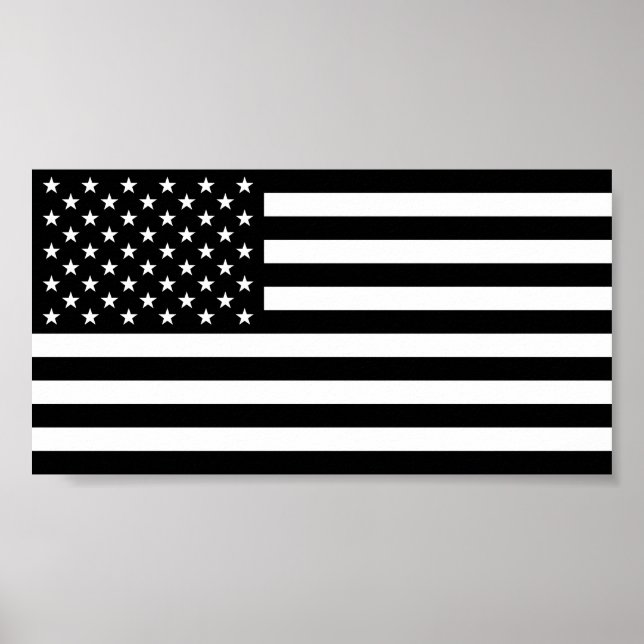 American Flag - Black and White Version Poster (Front)
