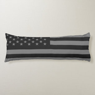 American Flag Black Grey Body Cushion
