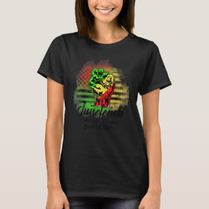 American Flag Black Independence 1865 Celebrate Fr T-Shirt