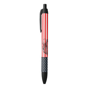 American Flag Black Ink Pen