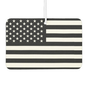 American Flag Black White Car Air Freshener