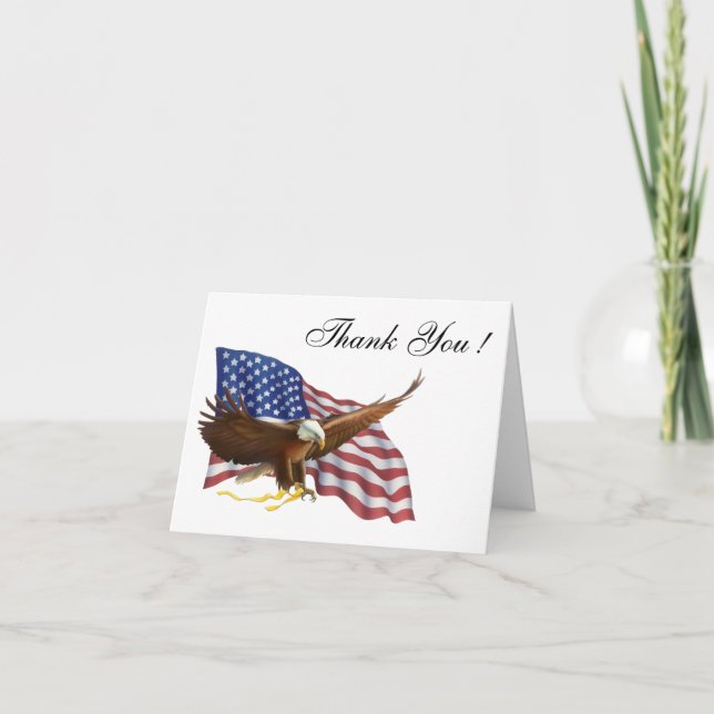 American Flag Blank Thank You Cards (Front)