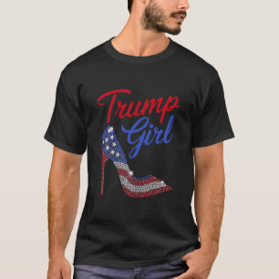 American Flag Bling Patriot Trump Trump Girl High T-Shirt