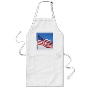 American flag blowin in the wind on an apron