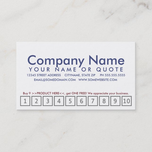 american flag blur punch card (Front)