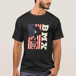 American Flag Bmx Bike Bmx Race Bmx Bicycle Rider T-Shirt