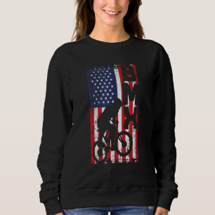 American Flag Bmx Racing Extreme Sport Riding Cool Sweatshirt
