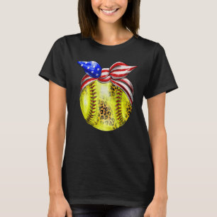American Flag Bnadana Baseball Red White Blue 4th T-Shirt