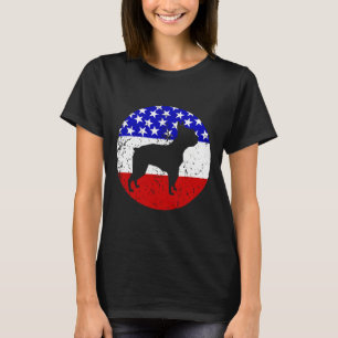 American Flag Boston Terrier Dog T-Shirt