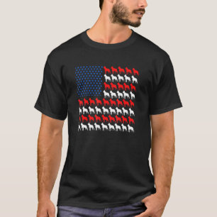 American Flag Boston Terrier Patriotic 4th Of July T-Shirt