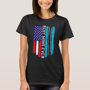 American Flag & Botswana Flag Best Mimi Ever Famil T-Shirt