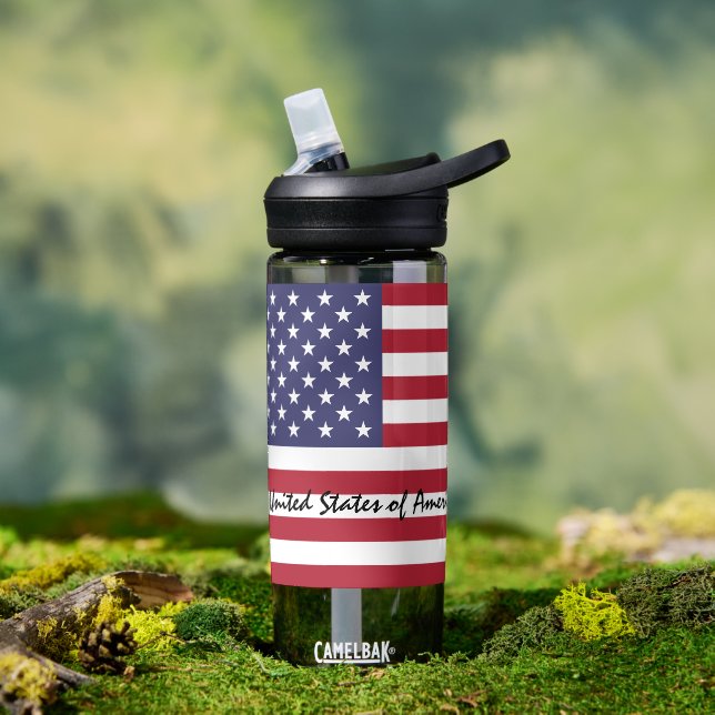American Flag bottle, patriotic USA, United States Water Bottle (Outdoor)