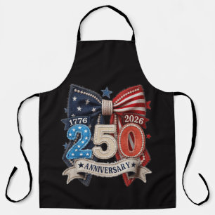 American Flag Bow 250th Anniversary Patriotic Apron