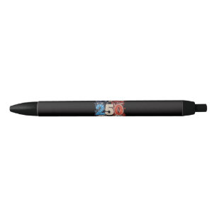 American Flag Bow 250th Anniversary Patriotic  Black Ink Pen