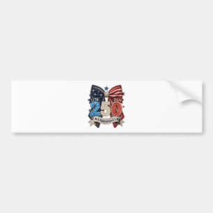 American Flag Bow 250th Anniversary Patriotic Bumper Sticker