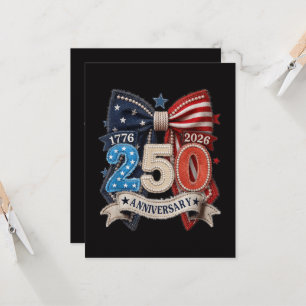 American Flag Bow 250th Anniversary Patriotic Invitation