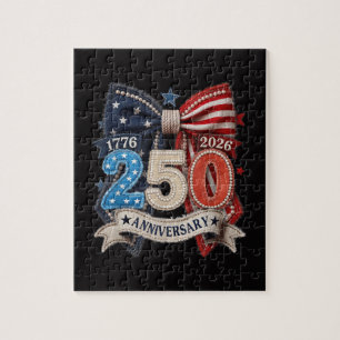 American Flag Bow 250th Anniversary Patriotic Jigsaw Puzzle