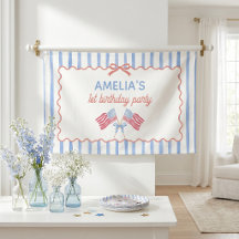 American Flag Bow Girl Birthday
