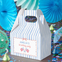 American Flag Bow Girl Birthday Favour Box