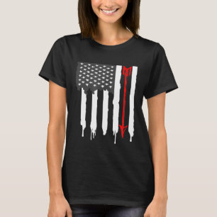 American Flag Bow Hunter Archery Arrow T-Shirt