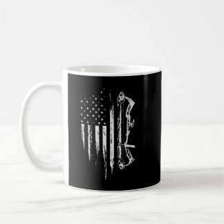 American Flag Bowhunting Bow Archery Gift For Deer Coffee Mug