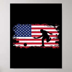 American Flag Bowling Apparel - Bowling Poster