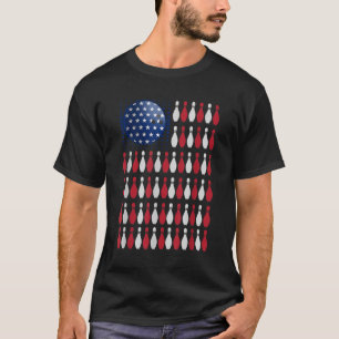 American Flag Bowling Bowler Gifts For Bowling Tea T-Shirt
