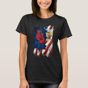 American Flag Boxer Boxing For Mens 4th July Day T-Shirt