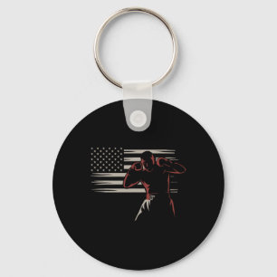 American Flag Boxer Vintage Style Boxing Enthusias Key Ring