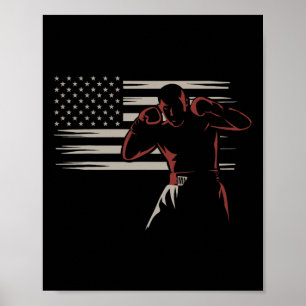American Flag Boxer Vintage Style Boxing Enthusias Poster