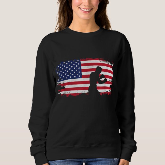 American Flag Boxing Apparel - Boxer Boxing Sweatshirt (Front)