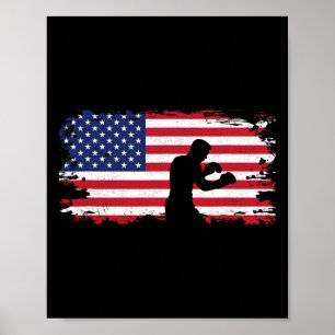 American Flag Boxing Apparel - Boxer Boxing Women Poster