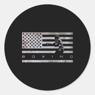 American Flag Boxing Apparel - Boxing 1  Classic Round Sticker