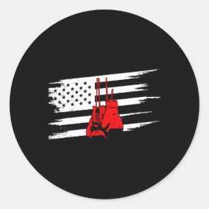American Flag Boxing Apparel - Boxing Classic Round Sticker