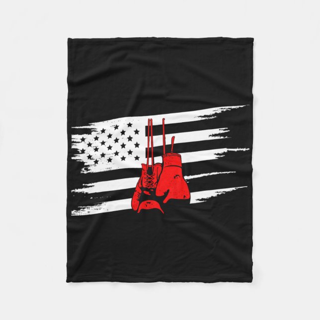 American Flag Boxing Apparel - Boxing  Fleece Blanket (Front)