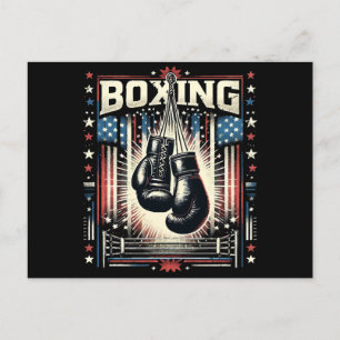 American Flag Boxing Distressed - Boxer Vintage Bo Holiday Postcard