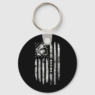 American Flag Boxing Distressed - Boxer Vintage Bo Key Ring