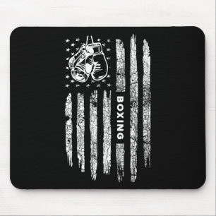 American Flag Boxing Distressed - Boxer Vintage Bo Mouse Pad