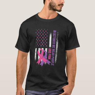 American Flag Breast Cancer And Domestic Violence T-Shirt