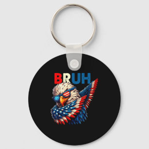 American flag bruh dabbing eagle men boys 4th of key ring